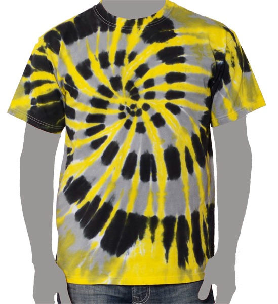 Yellow Black Tie-dye T-shirt