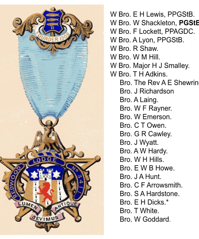 Redwood masonic lodge 3411 founders jewel