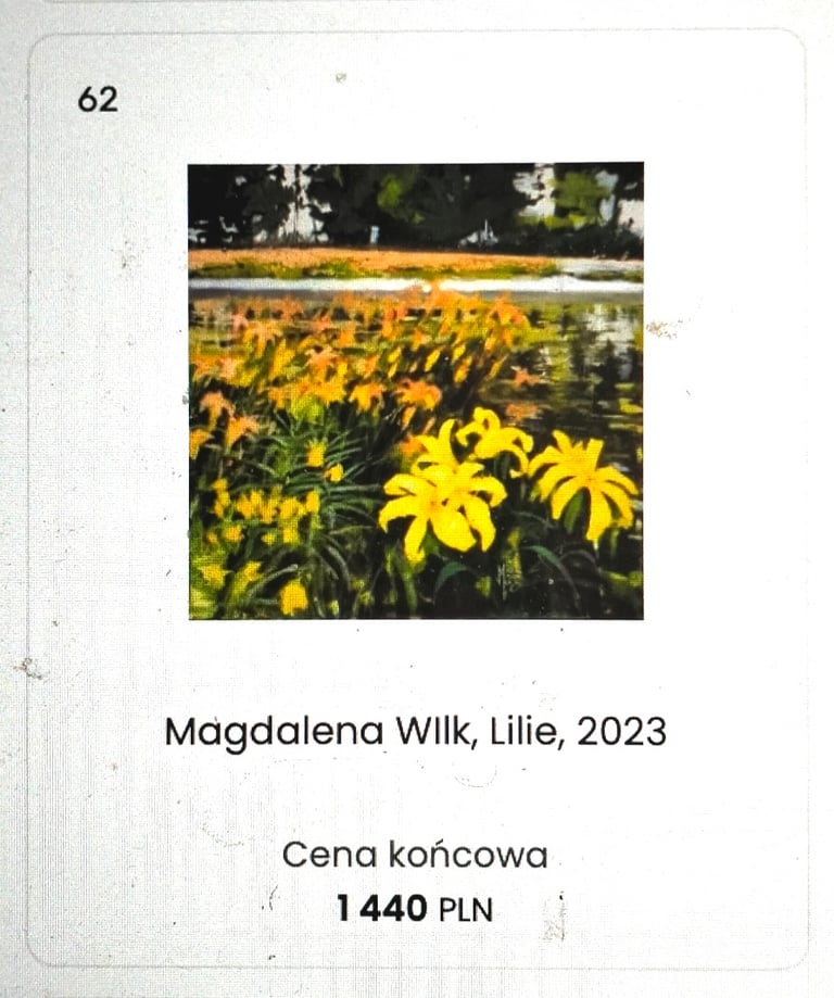 Lilie , Mag Wilk , aukcja ,Galeria  Xanadu