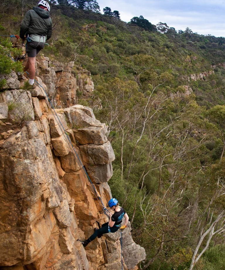 Give a full-day rock climbing and abseiling experience for an epic outdoor challenge in Adelaide.