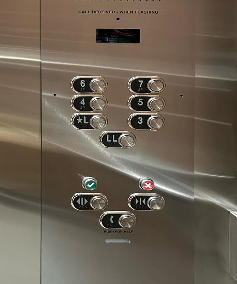 elevator control panel with floor buttons