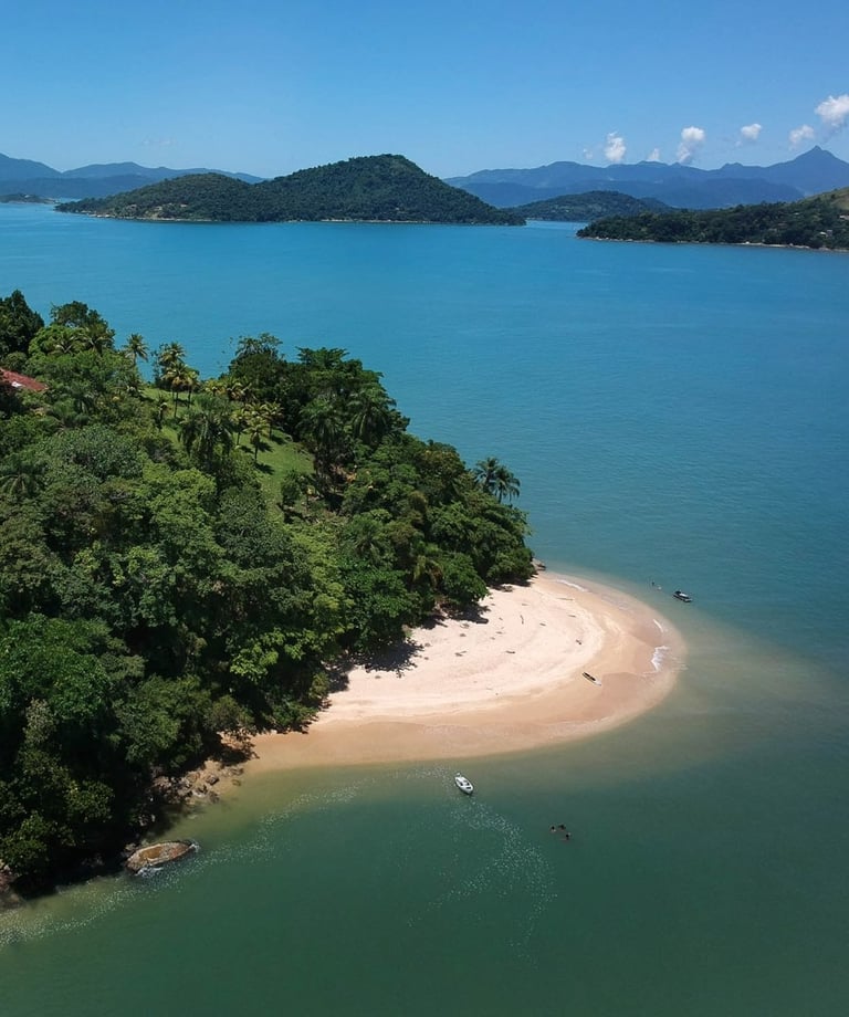 imagem da ilha do ventura, uma ilha em Paraty