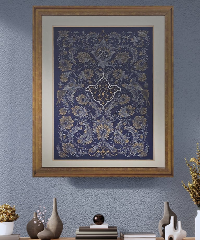 khataii floral interlacing design - Prints - Framed in Room