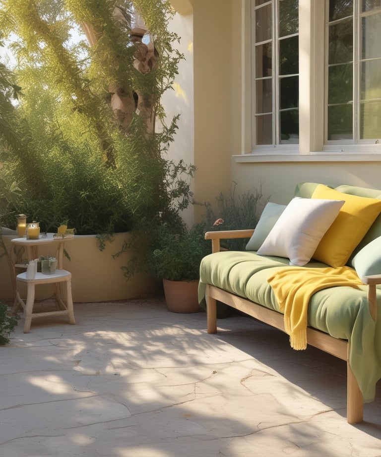 luce del mattino che illumina un divano sotto a una finestra