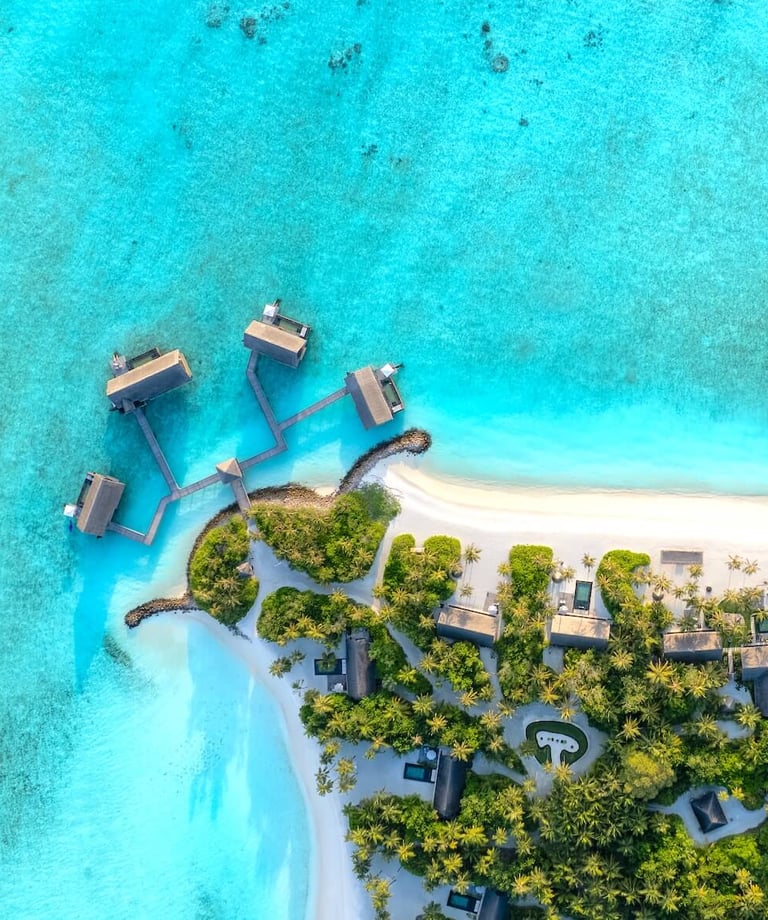 One & Only Reethi Rah Maldives island arial view