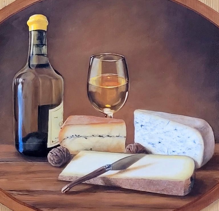 Des médaillons en trompe-l'oeil décorent des portes de chalet, illustrants pour chaque pièce des particularités locales.