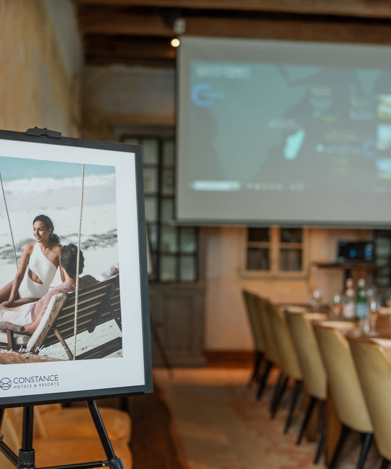 a table with a picture of a woman on it