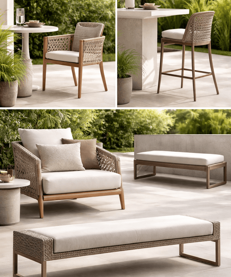 Assentos: cadeiras, banquetas, poltronas, bancos sofisticados para área interna e externa