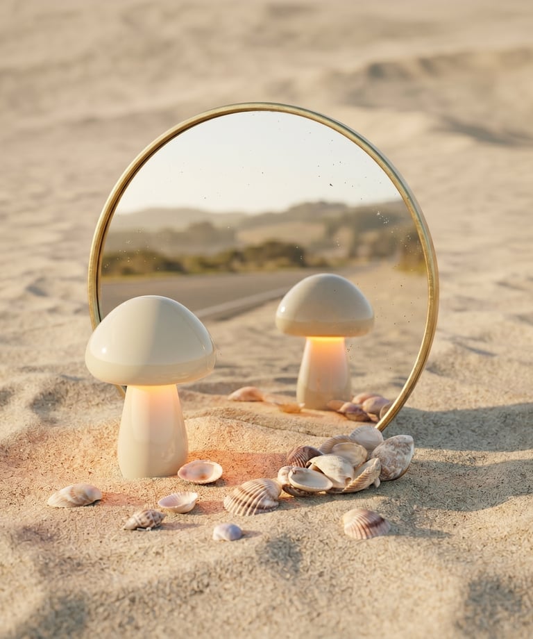 Caprina Table Lamp by Aur Living – Modern mushroom table lamp with warm ambient lighting