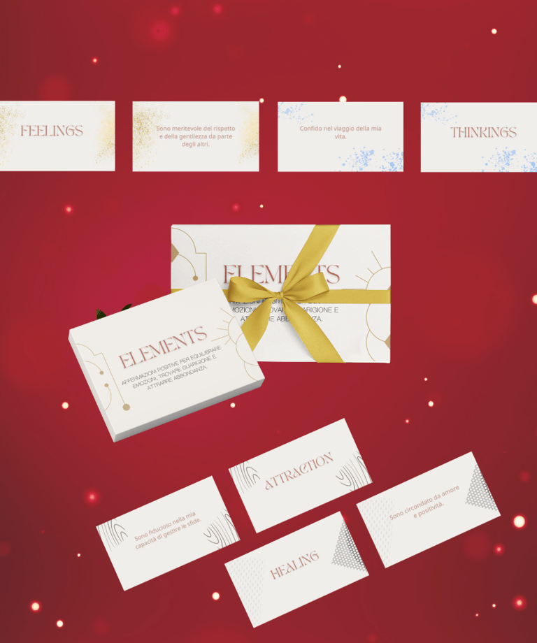 Pacchetto Regalo 'Elements'. Affermazioni Positive 50 Cards. Mantra Quotidiani.