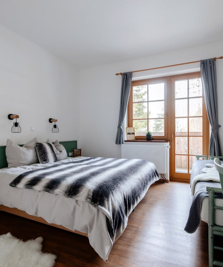 a bed with a blanket on top of it