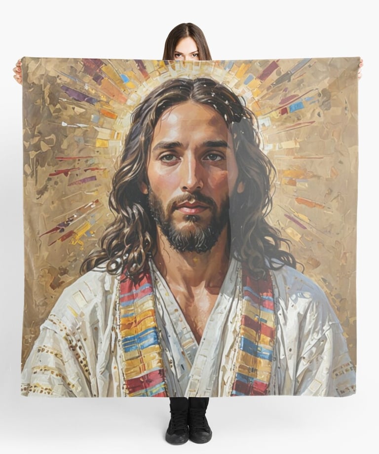 a man with a beard and a beard wearing a white robe