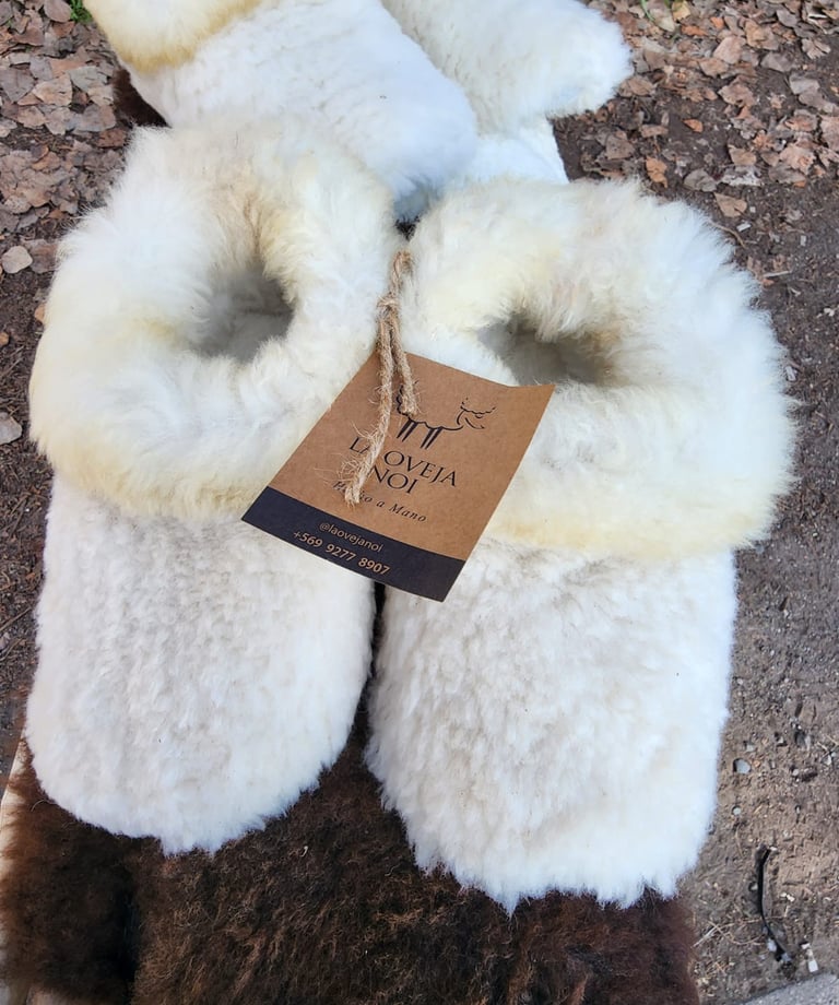 pantufla de piel de oveja