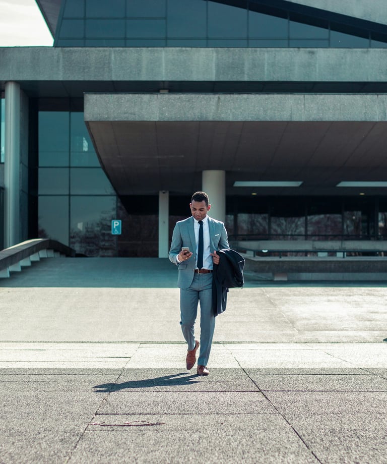 Executive walking