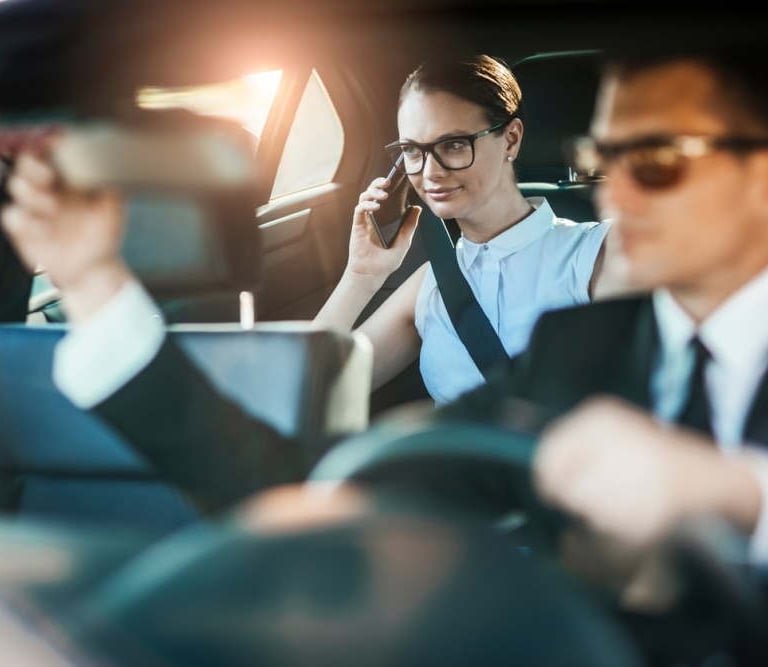 Driver and Executive drving in car