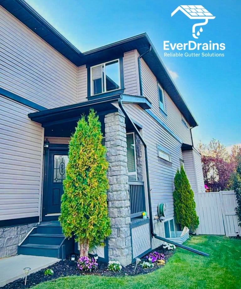 Completed EverDrains gutter project ensuring home water safety
