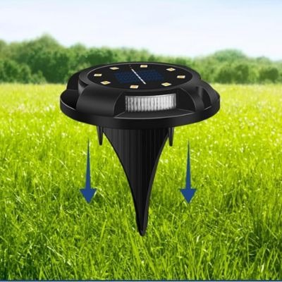 Pack de 4 luces solares LED para jardín, diseño enterrable, ideales para iluminación exterior en pis