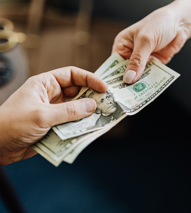 a person giving a loan of money to another person