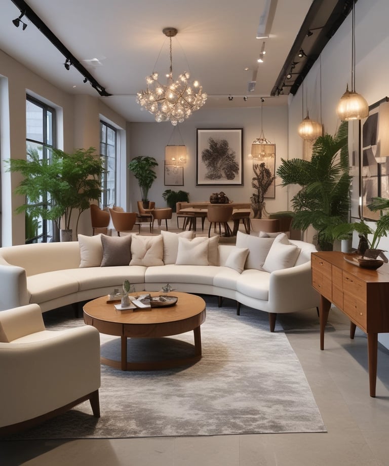 a living room filled with furniture and a wooden floor