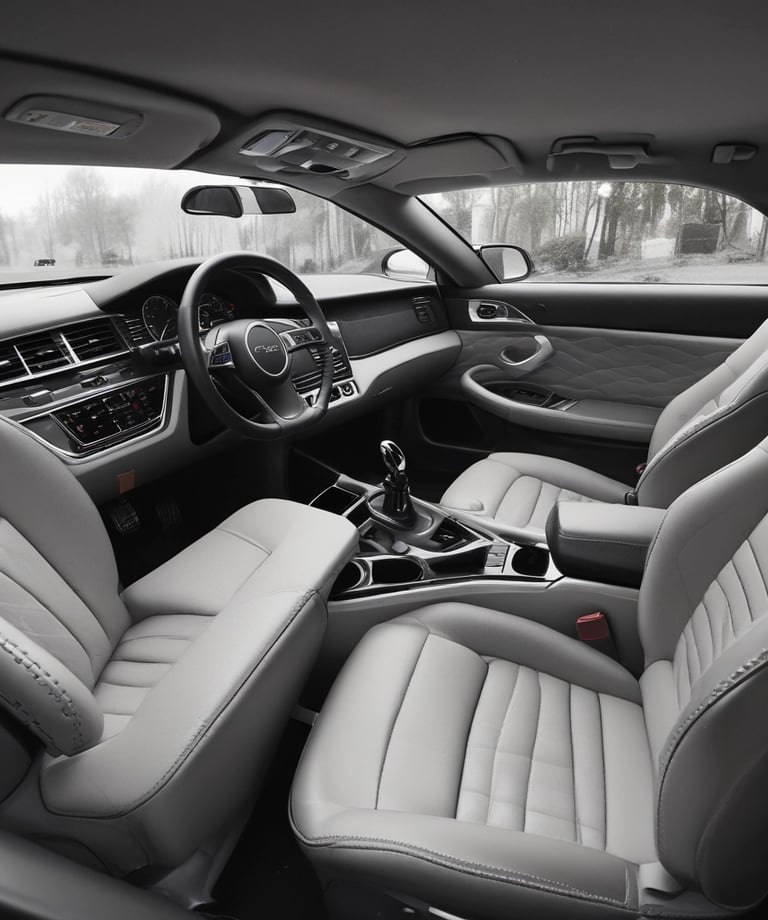 Intérieur voiture cuir beige tableau de bord - nettoyage automobile habitacle Paris Presti Clean+