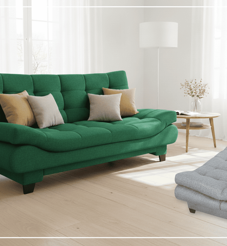 Sofa cama acojinado moderno color verde