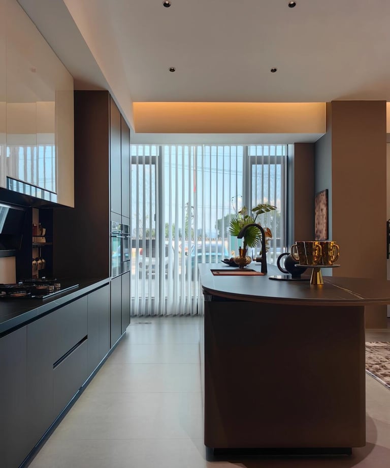 Custom cabinet layout designed for premium contemporary residential interiors.