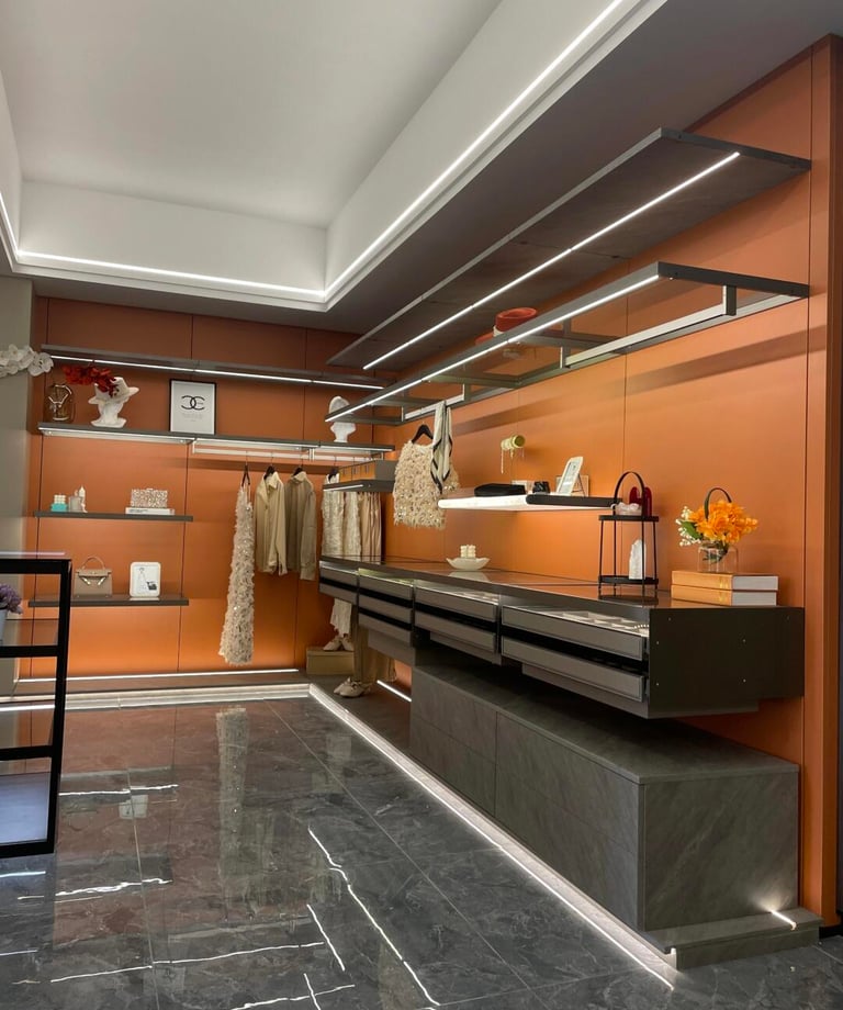  A rich wood-tone wardrobe design 