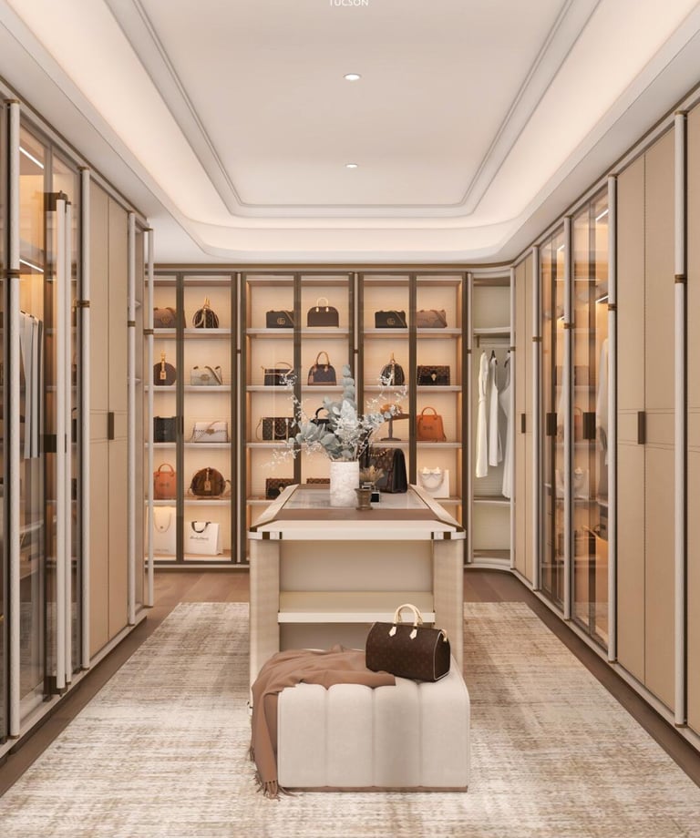 A warm contemporary wardrobe design 