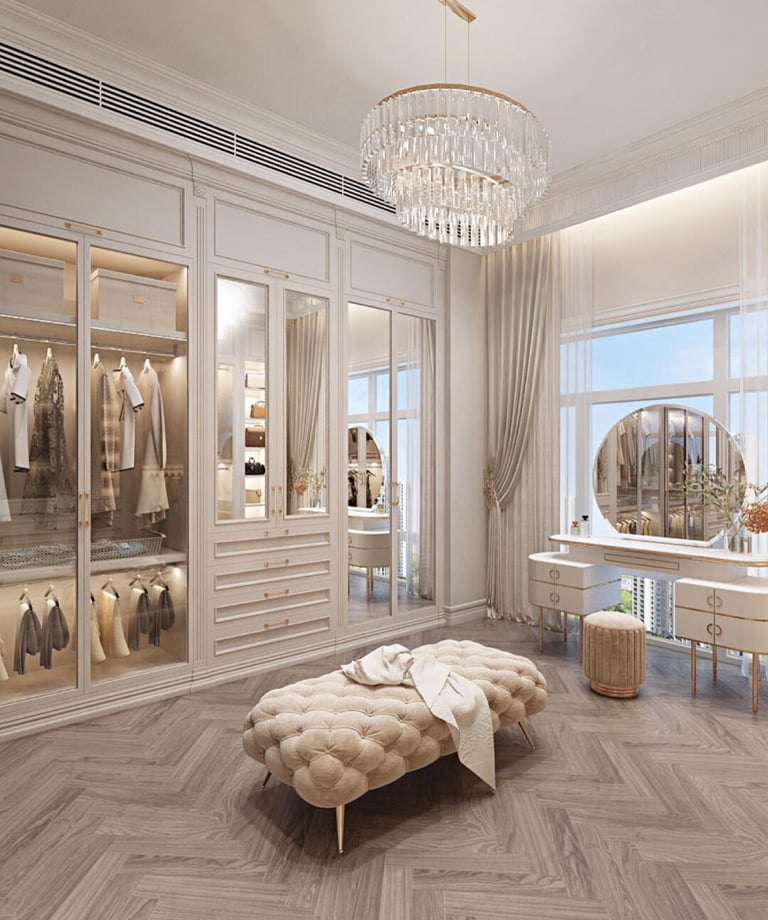 custom storage layouts, and tailored proportions for villas and upscale interiors.