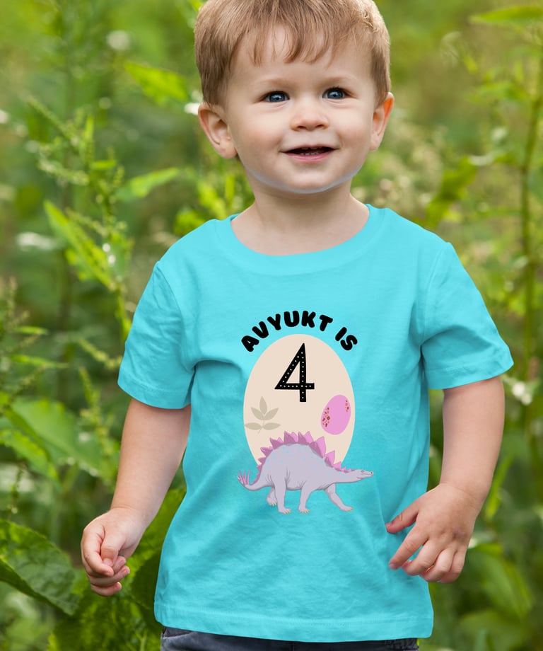 shefali jariwala , Dinosaur baby tshirt , custom age and name t-shirt 