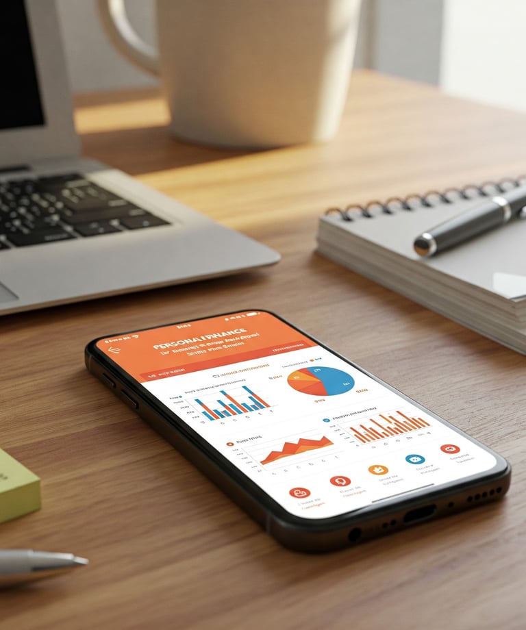 Smartphone mostrando gráfico de finanzas y recursos de inversión