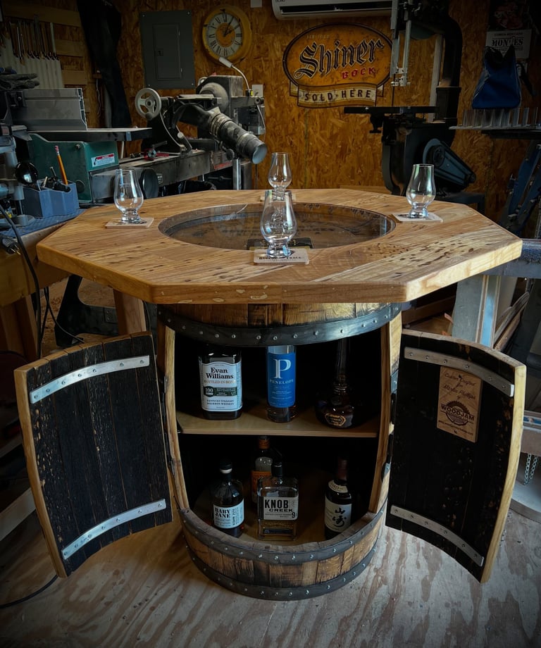 bourbon barrel cabinet