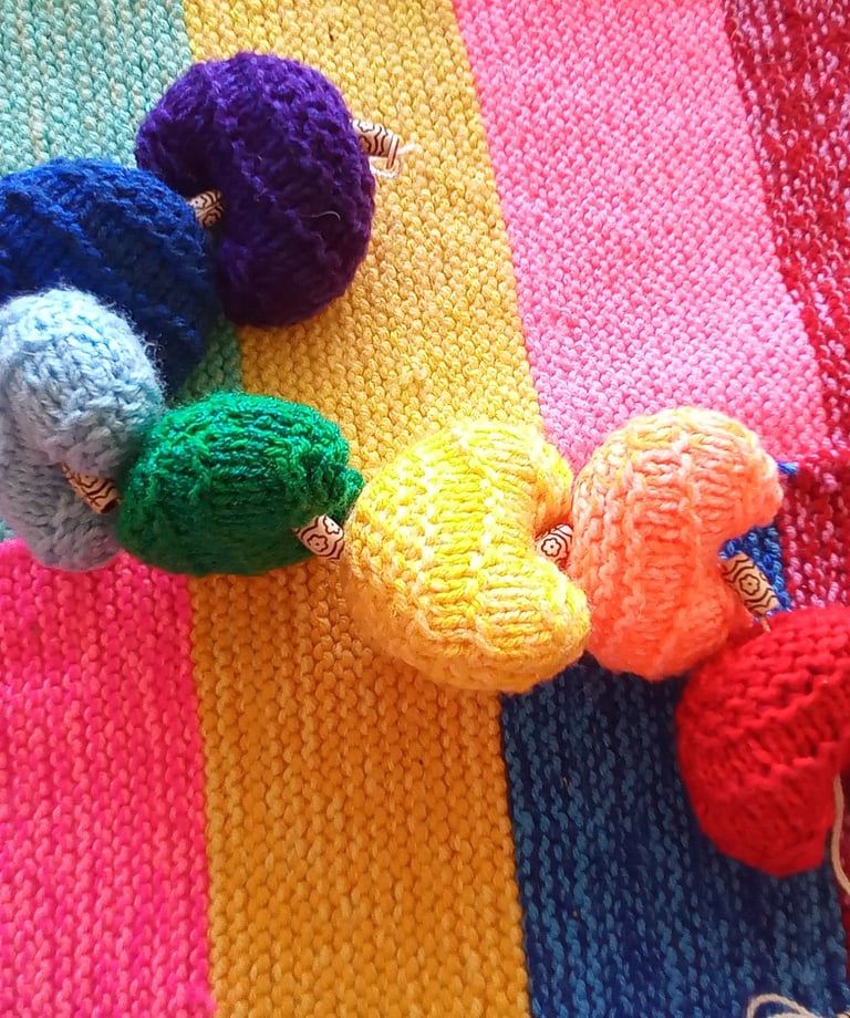 Little hearts in a garland