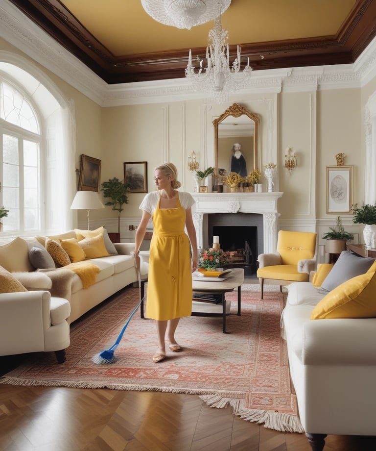 a cleaning lady in a big house