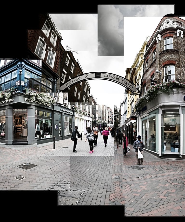 An enormous joiner photo of Carnaby Street