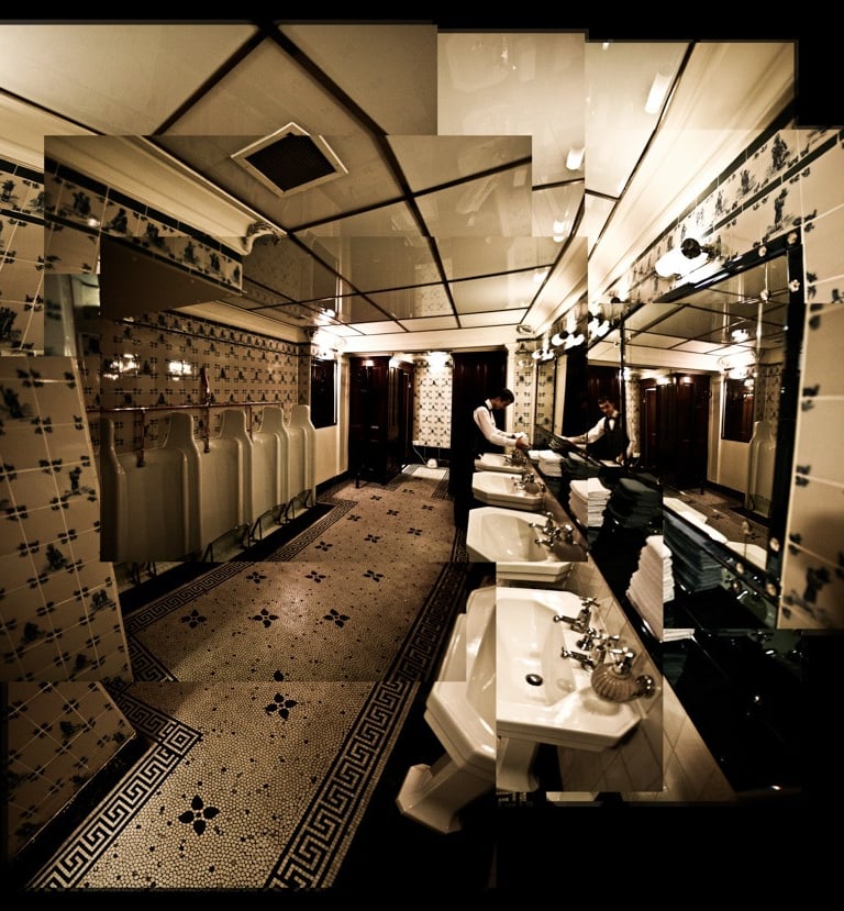 A very large photo joiner composition of Claridges toilet