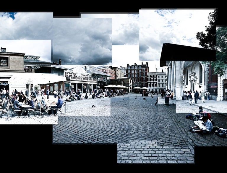 A massive joiner composition of the outside of Covent Garden