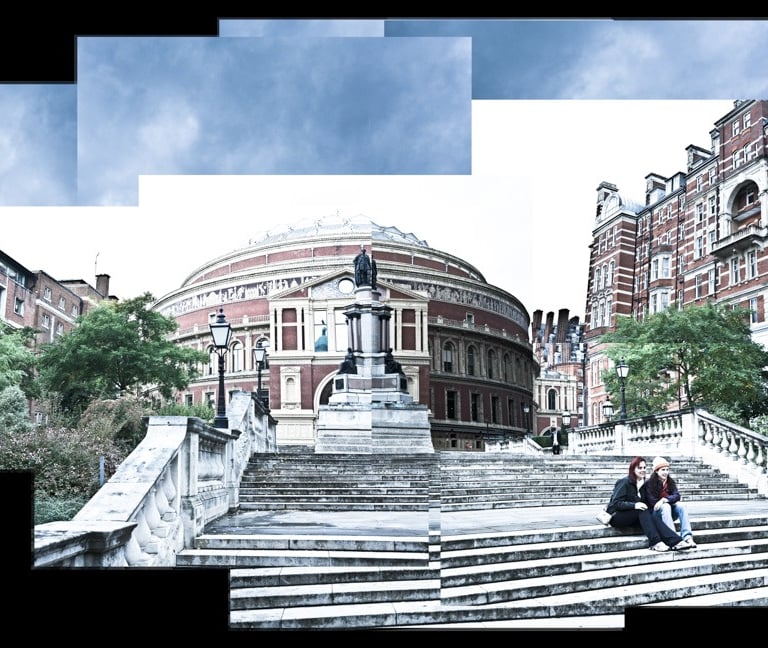 A very large photo joiner composition of the Royal Albert Hall