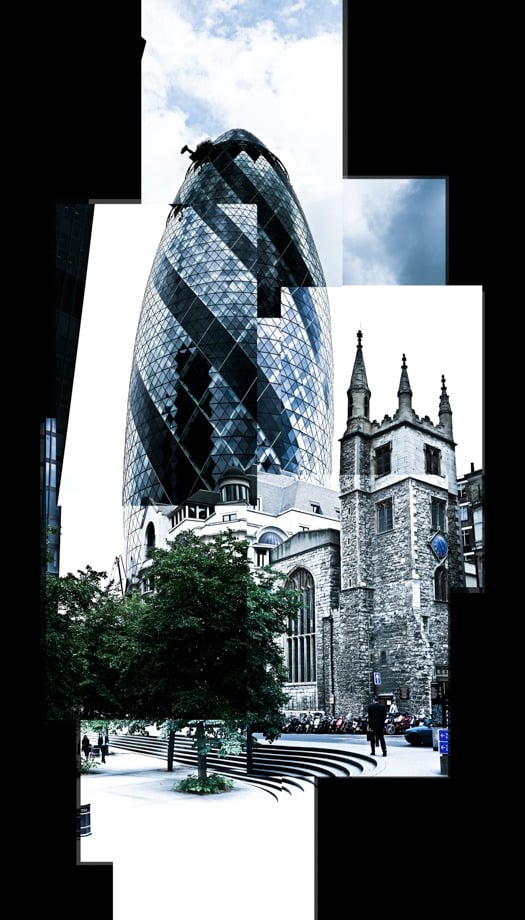 A joiner photo of the Gherkin