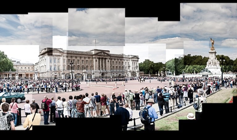A very large photo joiner composition of an incomplete Buckingham Palace