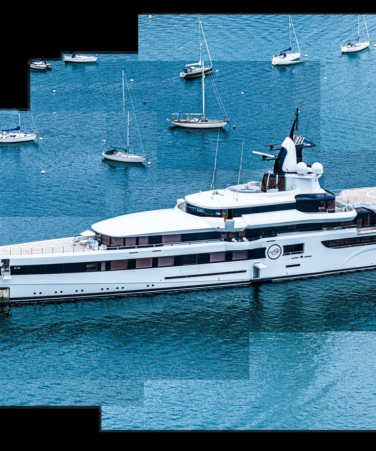 A joiner image of a luxury yacht