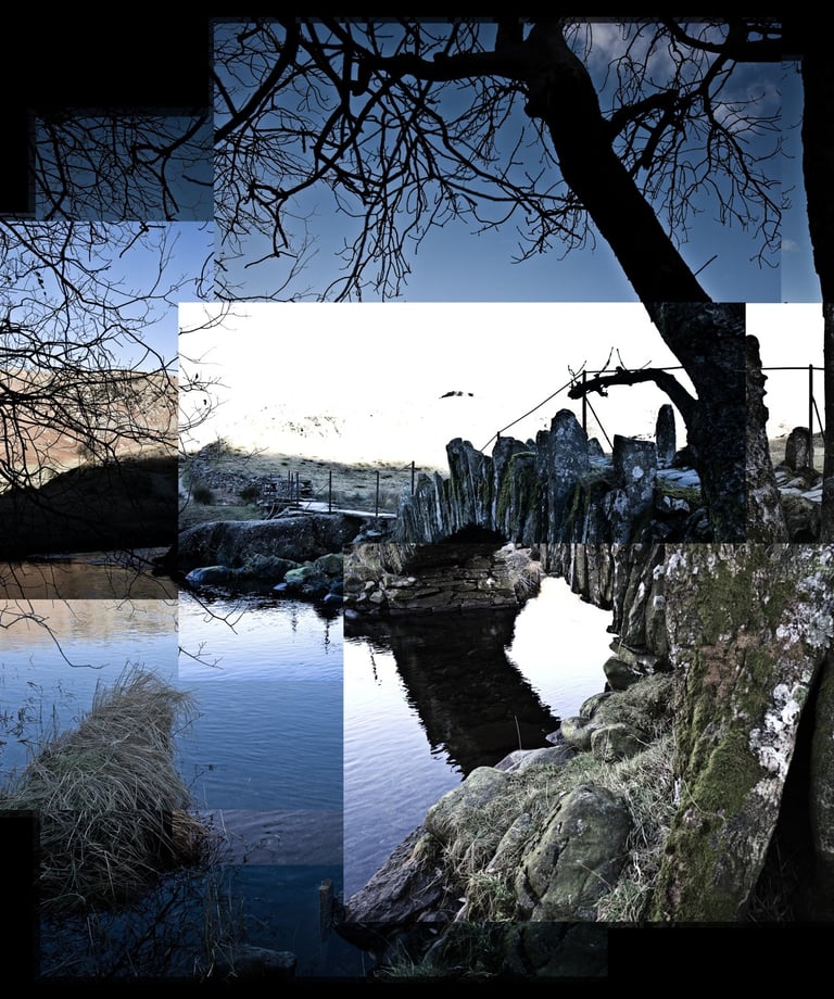 A joiner photo of Slaters Bridge in the Lake District