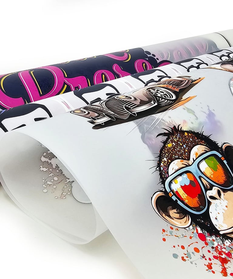 a roll of paper print at dtf