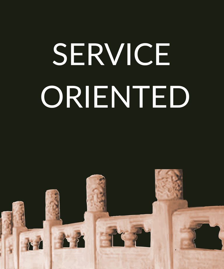 a building with a sign that says service oriented