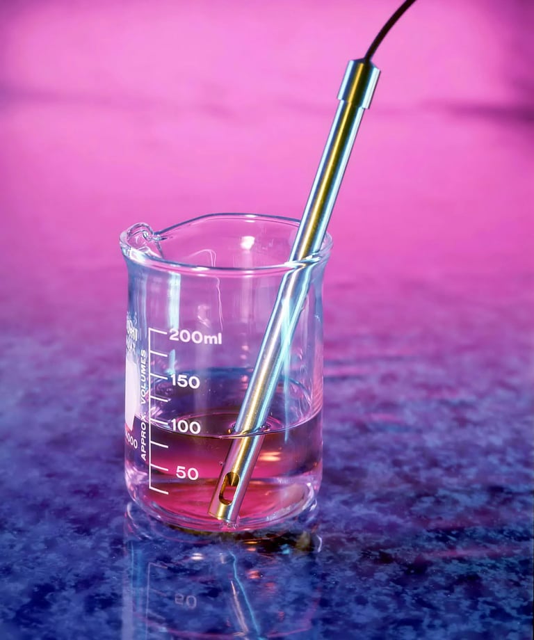Fiber optic dip probe for use with UV-Vis spectroscopy