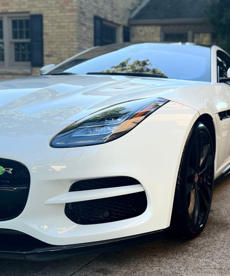 Clean and shiny sports car exterior after a thorough mobile car wash