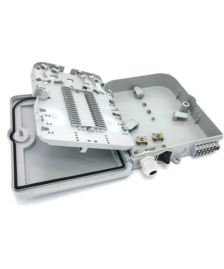 SC 12 Port Wall Mount Fiber Termination Box With ABS Plastic Housing