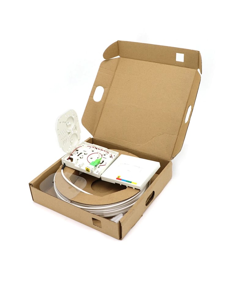 White FTTH Fiber Optic Patchcord With OTO Terminal Box
