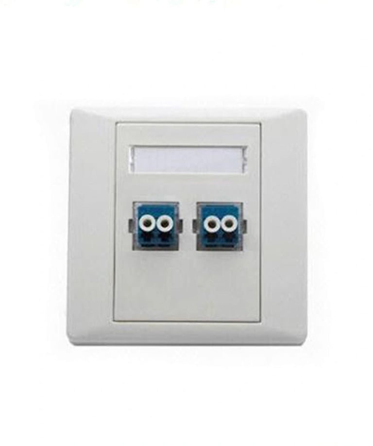 2 Port Duplex LC Fiber Optic Faceplate/ Wall Plate