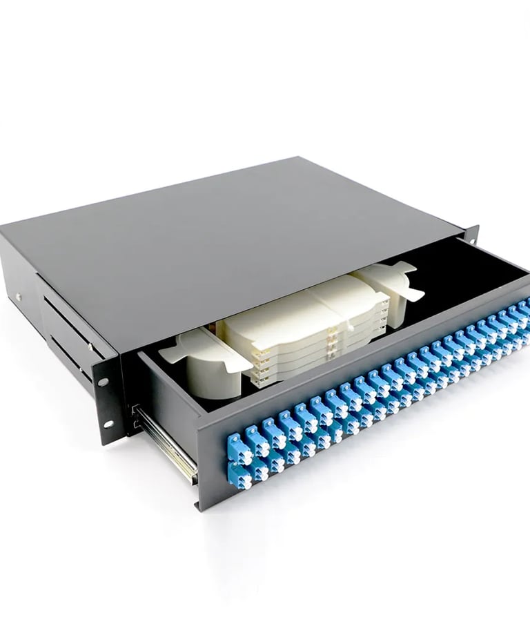 96 Core Fiber Optic Patch Panel LC UPC ODF Rack Mount Fiber Terminal Box